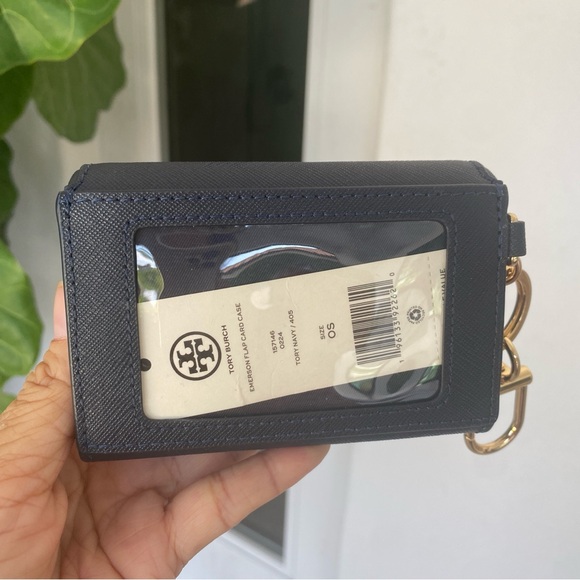Navy ‼️ Tory Burch EMERSON CARD CASE 157146 Navy color - Picture 4 of 13